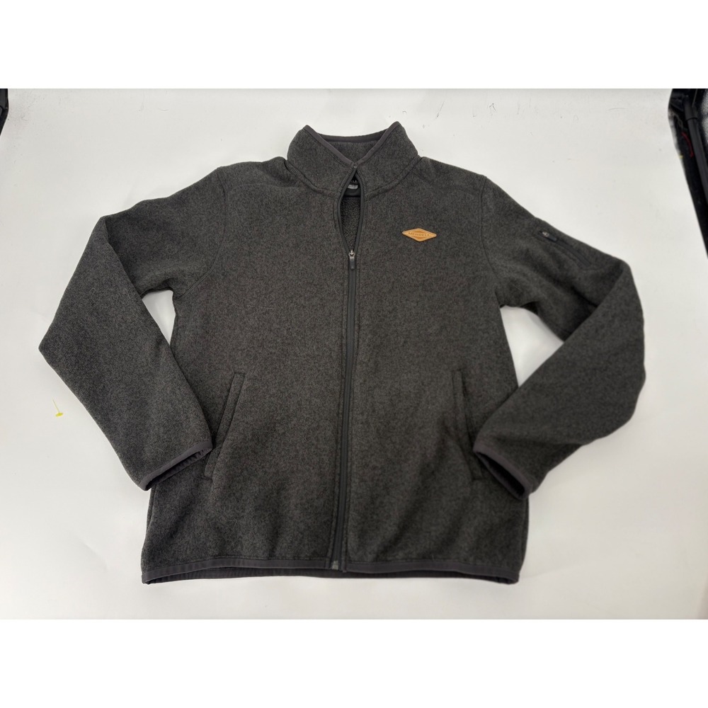 Merrell Mens Full Zip Sweater Fleece Jacket Charcoal Gray Lined Medium